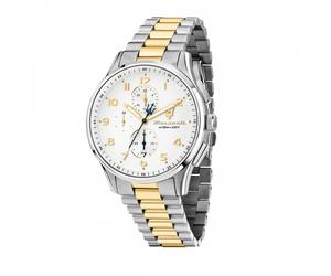 Maserati Gents Sorpa Silver Dial Two Tone Stainless Steel Chronograph Watch