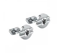 Maserati Gioielli Stainless Steel & Black Cufflinks 1.5 x 0.3cm