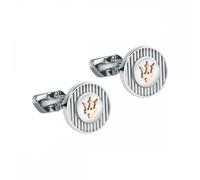 Maserati Gioielli Two Tone Stainless Steel Cufflinks 1.5 x 0.3cm