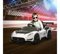 AIYAPLAY Maserati GT2 Licensed 12V Electric Ride on Car w/ Remote, White