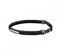 Maserati Jewels Black Leather Bracelet 22.5cm