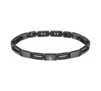 Maserati Jewels Men's Bracelet in Steel, Black IP, Precious Stones, Ceramic - JM223ATZ21