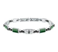 Maserati CERAMIC BR SS D.GUN CERAMIC GRN Bracelet Stainless Steel JM425ATZ68 - Man - Stainless Steel Green/Silver 18 cm