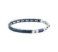 MASERATI Men's Bracelet in Steel and Ceramic, CERAMIC Collection, Herringbone Pattern