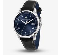 Maserati Mens Sorpasso Black Leather Strap Watch MR8851124003