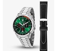 Maserati Mens Sorpasso Chronograph Leather Strap Watch Gift Set MSR8873624002