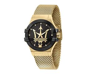 Maserati Men's Stainless Steel, Yellow Gold PVD Watch, Potenza Collection, with Stainless Steel Strap - R8853108006