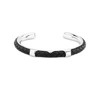 Maserati Men's Steel Bracelet, Braided Leather, LEATHER Collection, Bangle