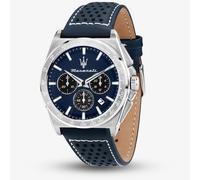 Maserati Mens Velocita Blue Chronograph Fabric Strap Watch MSR8871652001