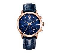 Maserati Men's Watch, Epoca Collection, Quartz Movement, Chronograph, Stainless Steel, Rose Gold pvd and Leather Watch - R8871618007