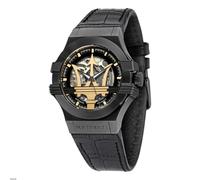 Maserati Potenza Automatic Men's Watch R8821108027 - 42mm Black PVD Case, Skeleton Dial, 100m Water Resistant