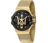 Maserati Potenza Black & Gold Tone Mesh Strap 42mm Mens Watch R8853108006 Boxed