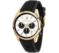 Maserati R8851151001 Attrazione 43mm 5ATM GMT Quartz Unisex White Gold Silico...