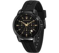 Maserati Gents Successo Black Rubber Strap Watch
