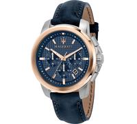 Maserati Successo Blue Leather Strap Watch R8871621015