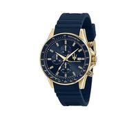 Maserati Sfida 44Mm Chr Blue Dial Blue Silicon Mens Watch, One Colour, Men One Colour