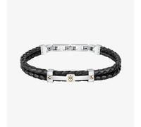 Maserati Stainless Steel and Black Double Braided Rope Bracelet JM422AVE11