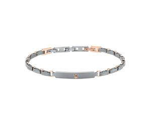 Maserati Titanium Men's Chain Bracelet | Steel, Grey, Rose-Gold, Size 19 + 3 cm