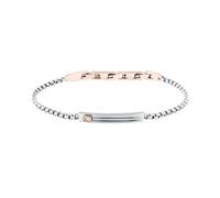 Maserati Titanium Men's Chain Bracelet | Steel, Silver Color, Rose-Gold, Size 19 + 3 cm, Lab Grown Diamond, EF, VS, JM426AXF04