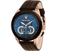 Maserati Traguardo Collection Stainless steel Men's Dial Black Leather Strap Watch