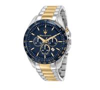 Maserati Traguardo Limited Edition Chronograph Two Tone Stainless Steel Blue Dial Quartz R8873612046 100M Men's Watch