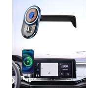 Masergogo Wireless Charging car Phone Holder for Volkswagen Atlas/Altas Cross Sport 2024-2025 Accessories 12 inch Screen Fixed Clip,360° Rotation car Phone Mount Compatible with MagSafe