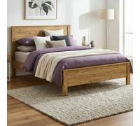 Mission TM Denver Walnut Solid Pine Bed Frame, Flat Panel Headboard, 4 Sizes Single to King - King Size (5')