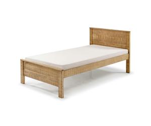 Maserri Denver Walnut Solid Pine Bed Frame, Flat Panel Headboard, 4 Sizes Single to King - Single (3')