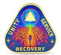 Masfoponic 6 Year Maze Triangle Sobriety Coin - Journey into Serenity NA Medallion - Spiritual Token for Recovery & Clean Time - Empowering NA AA Chips - Gift for Men & Women