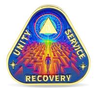 Masfoponic 9 Year Maze Triangle Sobriety Coin - Journey into Serenity NA Medallion - Spiritual Token for Recovery & Clean Time - Empowering NA AA Chips - Gift for Men & Women