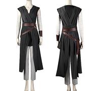 Masfrida Rey Costume Womens Rise of SW Cosplay Rey Battle Outfits Warrior Uniform Suit Adult Halloween Fullset(black,3XL)