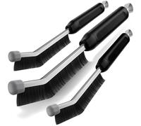 Masgarlan Crevice Cleaning Brush 3 Pack, Stainless Steel Bristle Support Rod, Rust-Resistant & Durable, Rounded Protective Head, Stiff Bristles for Tile Grout, Bathroom Gaps & Window Groove Brushes
