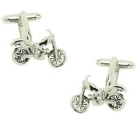MasGemelos Motorcycle Motocross Cufflinks Silver Stylish Style for Men