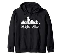 Masha Allah Masjid Design Islamic Themed Muslim Ramadan Zip Hoodie