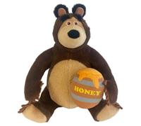 MASHA AND THE BEAR Plush Sitting Bear Soft Collectible Character Inspired by TV Series - Height25cm - Color Brown