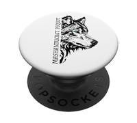 Mashantucket Pequot Ice-Eyed Wolf Indian Tribal Heritage Art PopSockets Adhesive PopGrip