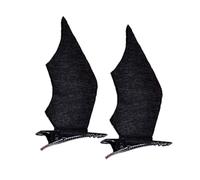 Mashaouyo 2Pcs Halloween Bat Clips Devil Wing Barrettes Hairpins For Cosplay Props Extra Large Clips (Black, One Size)