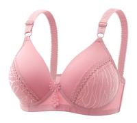 Mashaouyo Bras for Women Non Wired Wireless Support Bras Plus Size Bra Cotton Bralette Breathable Spaghetti Corset Brassiere Comfortable Underwear Seamless Bra Vest Tops Corset Top Pink