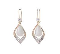 Mashaouyo Gold Earrings For Women Earrings Dangling Stud Sapphire Blue Amethyst Earringssilver Cubic Zirconia Stud Gold Girls Cute For Women (White-2, One Size)