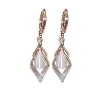 Mashaouyo Gold Earrings For Women Earrings Dangling Stud Sapphire Blue Amethyst Earringssilver Cubic Zirconia Stud Gold Girls Cute For Women (White-1, One Size)