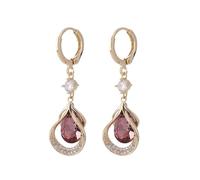 Mashaouyo Slimming Hoop Earrings Halolux Lymphvity Magnetotherapy Earrings Activity Hoop Earrings Acupuncture Earrings Fashion Heart Studs Earrings (E-Red, One Size)