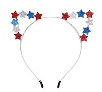 Mashaouyo Star Day Holiday Headgear American Independence Decorative Headband Clip Big Clips (Red Blue, One Size)
