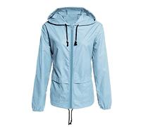 Mashaouyo Waterproof Jackets Women Softshell Jacket Womens Teal Bomber Jackets Women Ladies Coats and Lightweight for UK Size Ladies Waterproof Coat Womens Outdoor Jacket Full Zip Windproof Coat