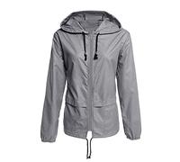 Mashaouyo Waterproof Jackets Women Softshell Jacket Womens Teal Bomber Jackets Women Ladies Coats and Lightweight for UK Size Ladies Waterproof Coat Womens Outdoor Jacket Full Zip Windproof Coat