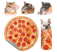 MASHDE 31.5" Large Cat Grooming Wrap for Cutting Nails, Self-Stick Dog Cat Wrap, Soft Pizza Blanket Pet Tool Gifts for Multifunctional Care Medicine Anti-Escape