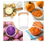 Mashed Potato Masher Stainless - Steel Handheld Press Hand, Smasher, Manual Wooden, Handle Avocado Potatoes Beans Meat | Avocado, Potatoes, Beans, Meat, Vegetables Elegant Compact