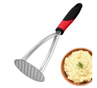 Mashed Potato Masher - Stainless Steel Kitchen Tool, Integrated Food Chopper, Potato Masher, Ergonomic Hand Design | Sweet Potato Bean Avocado Puree for Preparing M