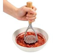 Masher Kitchen Tool | Wooden Handle Double Arc Kitchen Tool | Mashed Potato Ricer | for Avocado Beans Carrots Soft Fruits Vegetable Daily Cooking Home Dining Room Apartment
