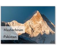 Masherbrum Mountain Peak in Karakoram Range View from Goro II Campsite, K2 Base Camp Trekking, Gilgit Baltistan North Pakistan, Fridge Magnet