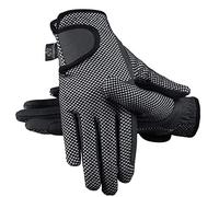 Mashfa Horse Riding Gloves Gents Ladies Children All types Cotton Dublin Track Fabric Shires Gloves Leather Equestrian Gloves (White/Black Check, Large)